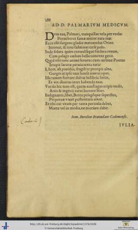 Ad Dominum Palmarium Medicum