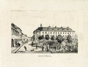Altes Städtisches Krankenhaus am Lidellplatz. "Hospital"
