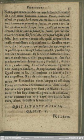 Caput V. Quis Sit Poetae Finis