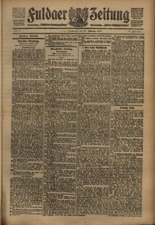 Erste Ausgabe vom Donnerstag, den 17. Februar 1910.