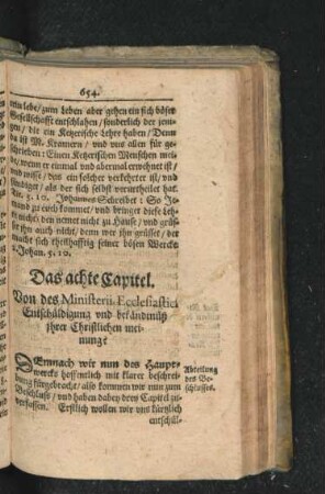 Das achte Capitel. Von des Ministerii Ecclesiastici Entschuldigung und bekändtnüß ihrer Christlichen meinung?