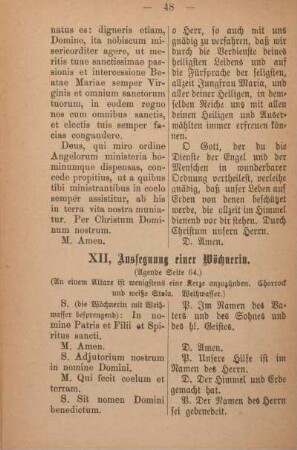XII. Aussegnung einer Wöchnerin.