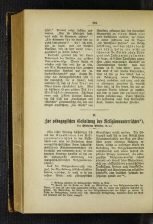 Zur pädagogischen Gestaltung des Religionsunterrichtes