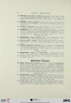 Weltliche Fürsten (Nr. 1276-1626)