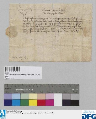 Conrat Schenke Herr zu Limpurg der Elter sagt der Nürnberger Kaufmannschaft zur Frankfurter Fastenmesse Geleit zu.