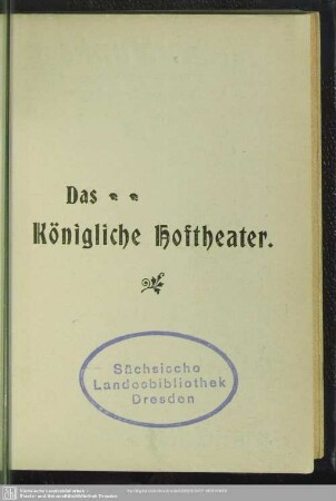 Das Königliche Hoftheater