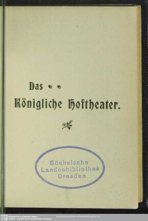 Das Königliche Hoftheater
