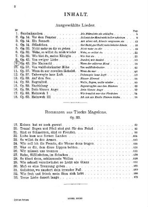 Lieder : für 1 Singstimme mit Klavierbegl., 2