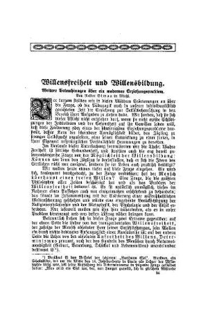 Willensfreiheit und Willensbildung : weitere Betrachtungen über ein modernes Erziehungsproblem