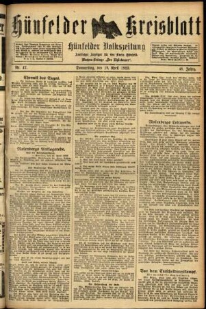 Ausgabe vom Donnerstag, den 19. April 1923.