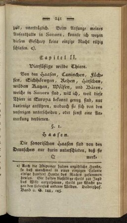 Capitel II. Vierfüßige wilde Thiere