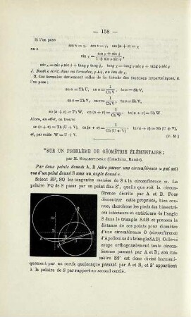 SUR UN PROLÈME DE GÉOMÉTRIE ÉLÉMENTAIRE.