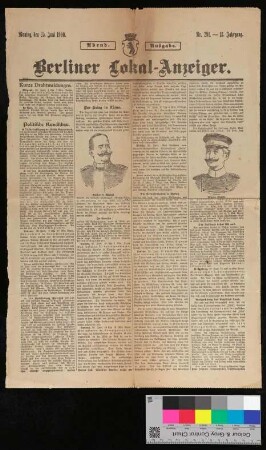 Berliner Lokal-Anzeiger, 25.06.1900, Nr. 291, 18. Jahrgang: "Der Krieg in China"
