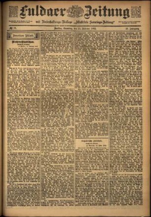 Zweite Ausgabe vom Samstag, den 15. Februar 1902.
