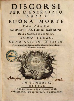Discorsi per l'esercizio della buona morte, 3