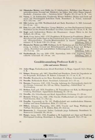 Gemäldesammlung Professor Kuhl (Alte und neuere Meister) (Nr. 190-272)