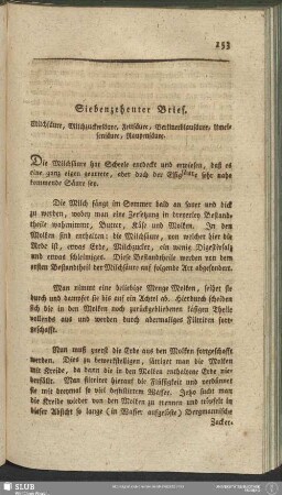 Siebenzehenter Brief. Milchsäure, Milchzuckersäure, Berlinerblausäure, Ameisensäure, Raupensäure
