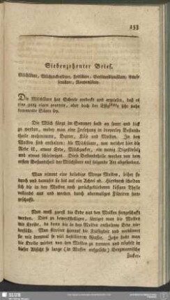 Siebenzehenter Brief. Milchsäure, Milchzuckersäure, Berlinerblausäure, Ameisensäure, Raupensäure