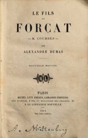 Le fils du forçat : M. Coumbes