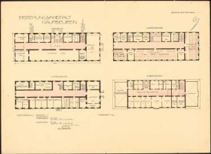 Erziehungsanstalt, Kaufbeuren: Grundrisse EG, UG, 1.OG, 2.OG 1:200