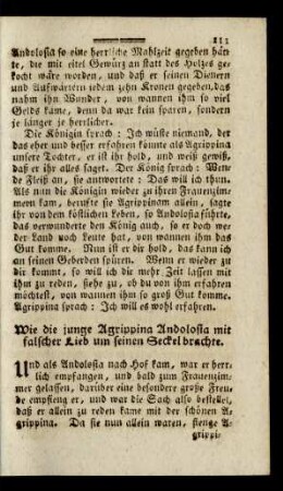 Wie die junge Agrippina Andolosia mit falscher Lieb um seinen Seckel brachte.