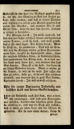 Wie die junge Agrippina Andolosia mit falscher Lieb um seinen Seckel brachte.