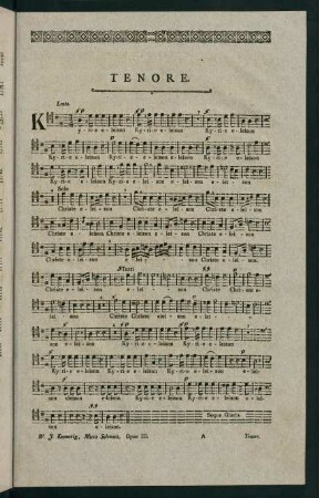 1-7, Missa Solemnis. Opus III. Tenore.