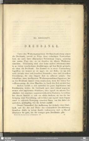 XII. Abschnitt. Drehbänke