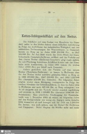 Ketten-Schleppschiffahrt auf dem Neckar
