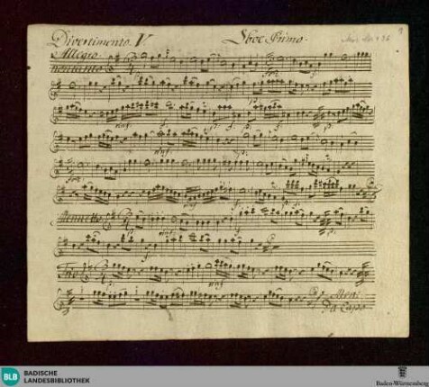 Divertimentos - Don Mus.Ms. 436 : winds; G; ReiF 5.63