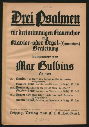 Nr. 2: Psalm 62: "Meine Seele ist stille zu Gott."