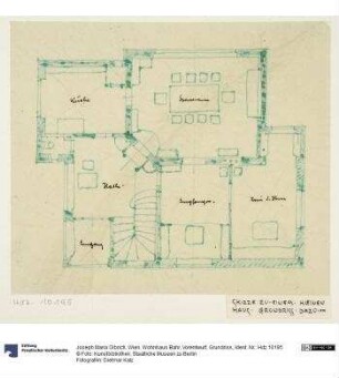 Wien, Wohnhaus Bahr, Vorentwurf, Grundriss