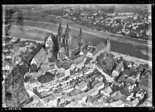 Meißen mit Dom und Albrechtsburg, Luftbild