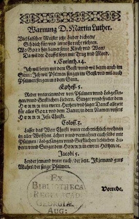 Warnung D. Martin Luther.
