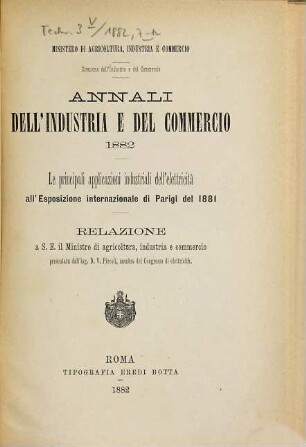 Annali del industria e del commercio. 1882,7