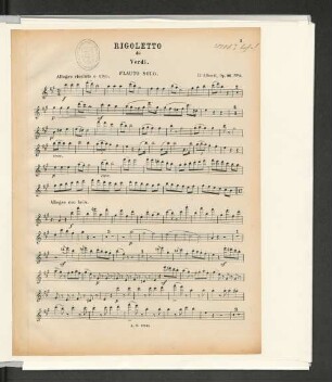 Rigoletto de Verdi. Flauto Solo.