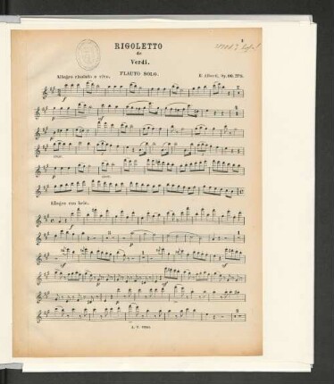 Rigoletto de Verdi. Flauto Solo.