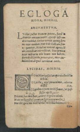 Ecloga Nona, Moeris.