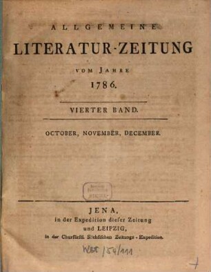 Allgemeine Literatur-Zeitung : ALZ ; auf das Jahr .... 1786, 4