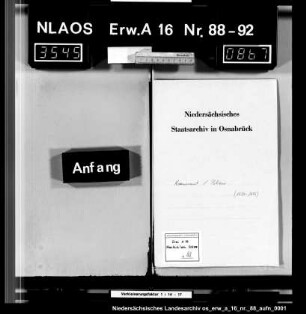 Abschrift von Urkunden in Sachen Krameramt contra Pelzer-(Kürschner-)Amt zu Osnabrück sowie Notizen dazu