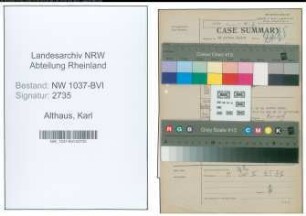 Entnazifizierung Karl Althaus , geb. 11.01.1891 (Schlosser)