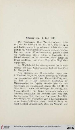 Sitzung vom 4. Juli 1911