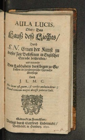 Aula Lucis, Oder: Das Hausz desz Liechts