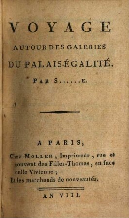 Voyage autour des galeries du Palais-Égalite