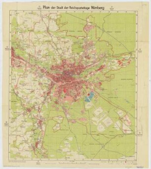 Stadtplan von Nürnberg, 1:20 000, 1938