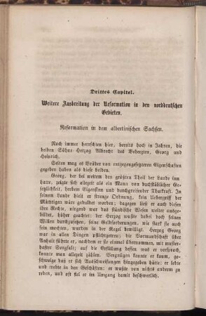 Drittes Capitel. Weitere Ausbreitung der Reformation in den norddeutschen Gebieten.