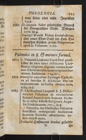 193-241, Polemici in 8. & minori forma