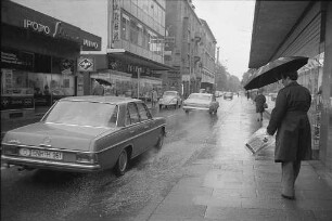 Regenwetter in der Karlsruher Innenstadt