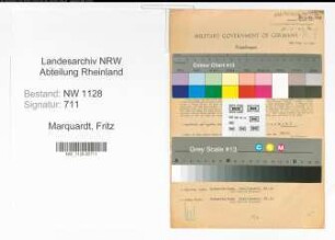 Entnazifizierung Fritz Marquardt , geb. 22.09.1900 (Polizist)