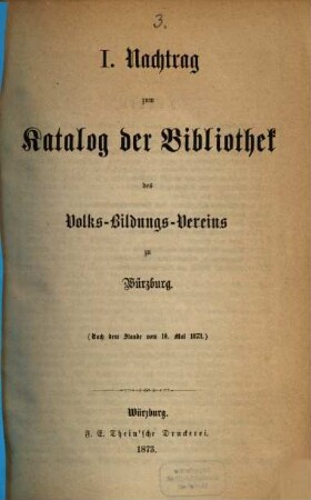 Statuten des Würzburger Volksbildungsvereins : beschlossen in der Generalversammlung vom 2. Februar 1872, 3